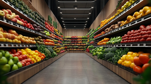 室内果蔬超市货架陈列