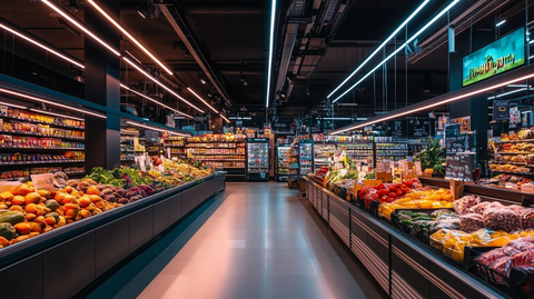 大型德国食品市场特价展示