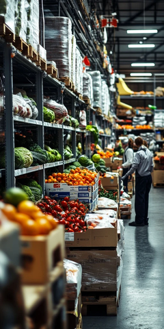 新鲜果蔬堆叠准备再利用