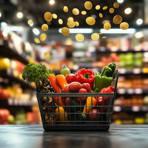 购物篮蔬菜调味品现金回馈