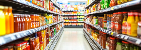 超市调料区宽敞明亮