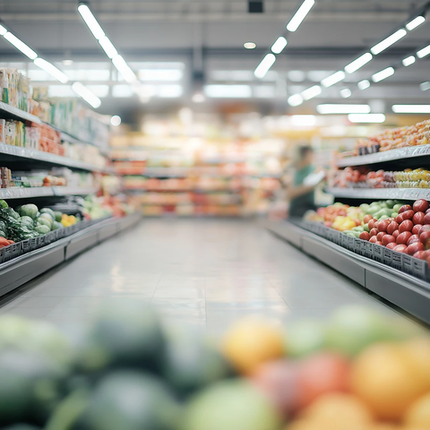 超市日光模糊背景留空