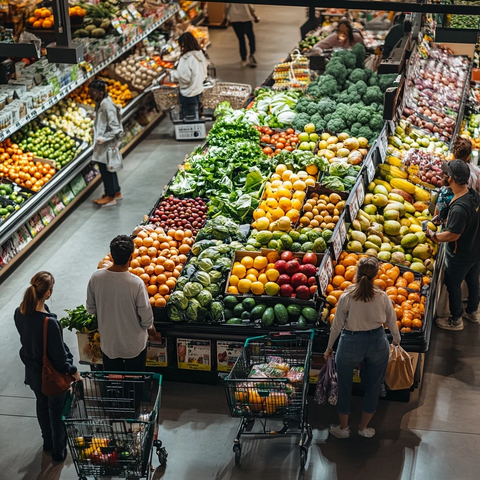超市果蔬区购物日常