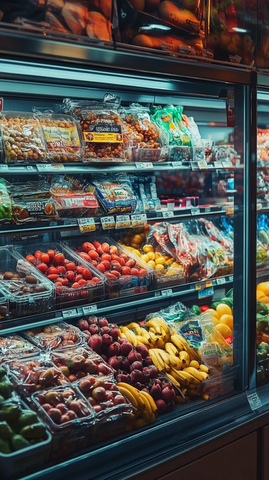 超市彩色商品早晨光线