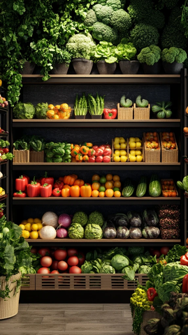 蔬菜自助购物超市场景