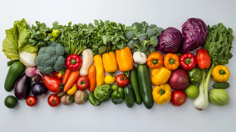 新鲜果蔬整齐排列