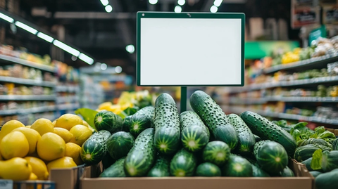 超市货架黄瓜陈列