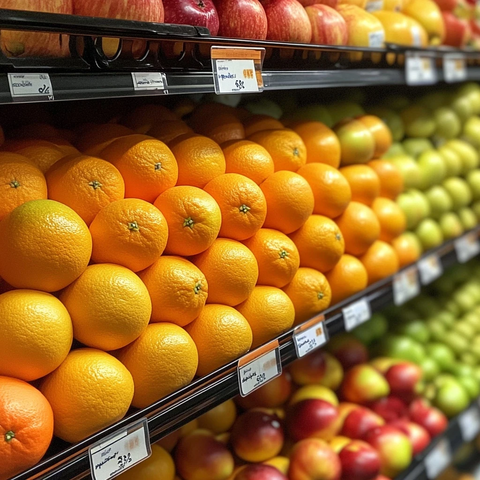 新鲜橙子和苹果