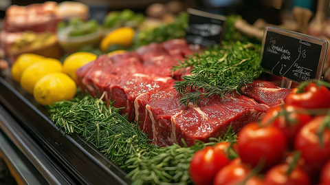 超市新鲜红肉冷藏展示