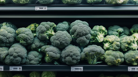 西兰花超市货架展示