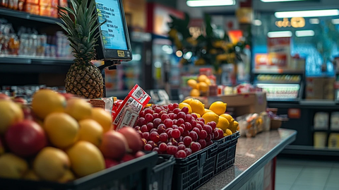 深夜超市收银台静物