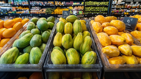 超市水果架展示丰富色彩