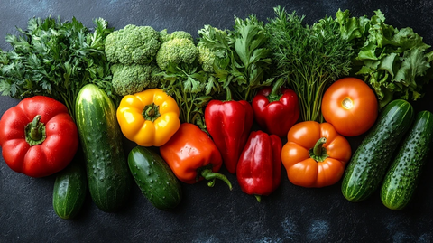 番茄黄瓜辣椒蔬菜组合