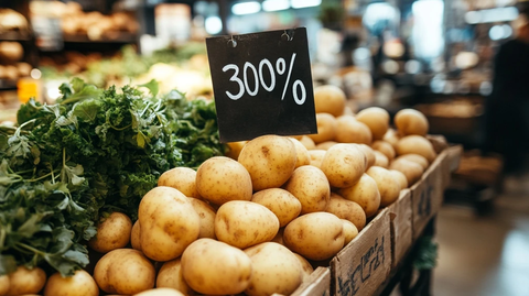 商店土豆标价百分比