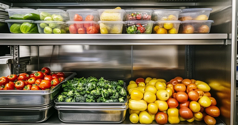 食品储存容器与新鲜蔬果陈列