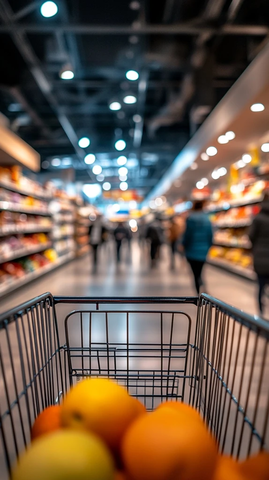 超市购物车与人行通道