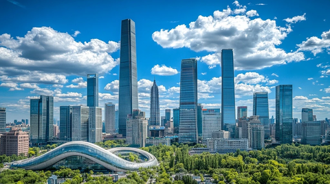 现代化大都市高楼林立的城市景观