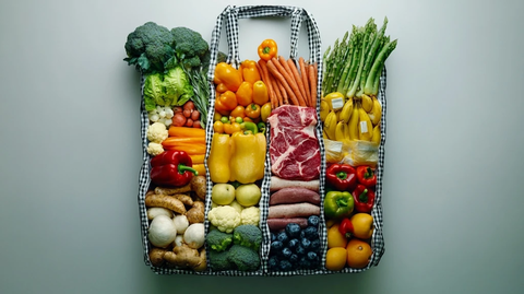 蔬菜水果肉类碳水购物袋