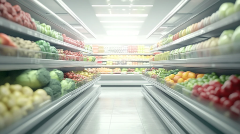 超市冷藏蔬果陈列