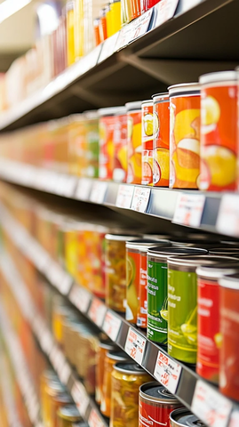 超市罐装食品陈列