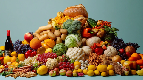 超市食品堆积如沙堡