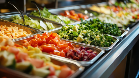 沙拉吧新鲜配料展示