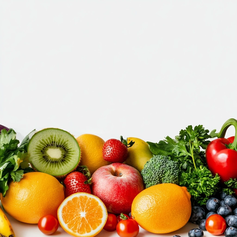 水果蔬菜白色背景