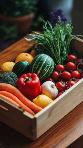 新鲜蔬果展台陈列