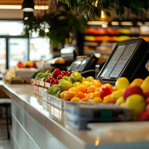 水果店清洁结账台