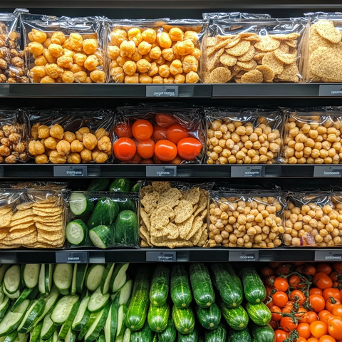 全谷物脆片蔬菜组合