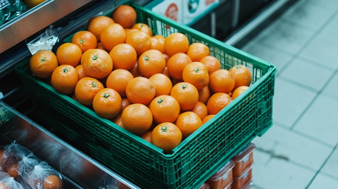 橙子柑橘塑料箱堆叠
