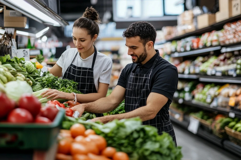 超市员工工作场景