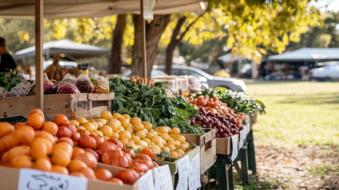 秋日市集蔬果摊位