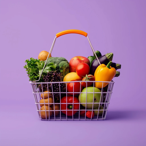 紫色背景小篮子