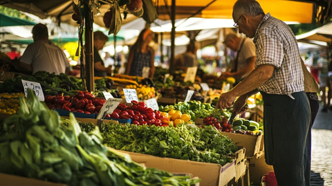 农民市集摊贩称重收款