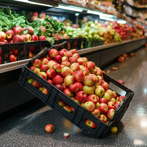 苹果箱翻倒水果散落