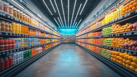 超市货架商品展示