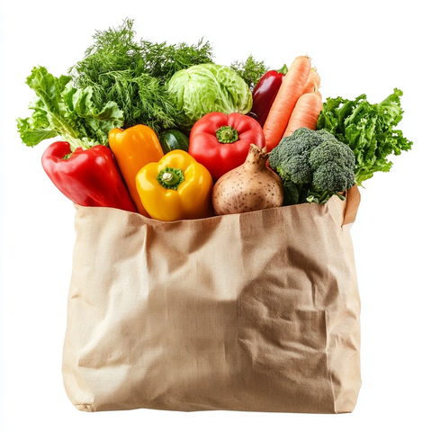 蔬菜袋子白色背景