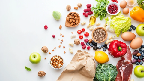 高纤维蛋白质食品摆放展示