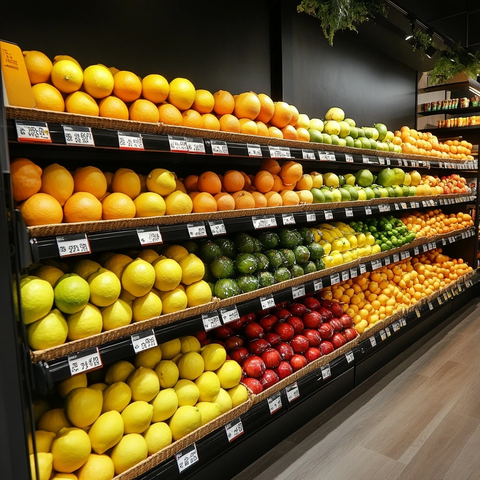 柠檬橙子青柠水果陈列