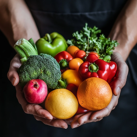 水果蔬菜象征团结成功