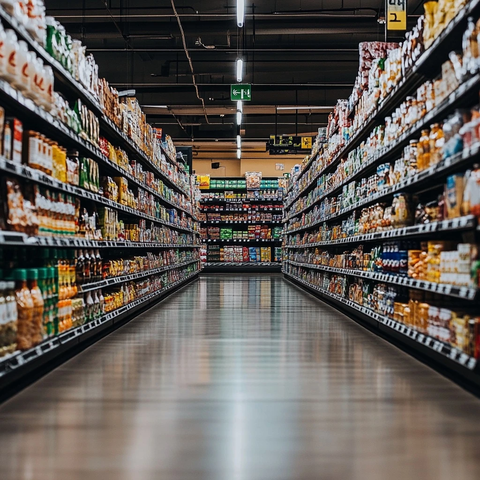 超市货架无品牌商品展示