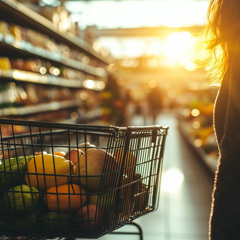 购物车旁的女人