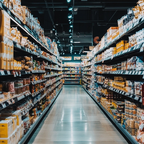 超市货架与顾客