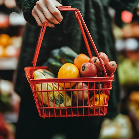 手提购物篮特写