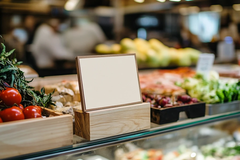 木块玻璃柜台空白桌卡