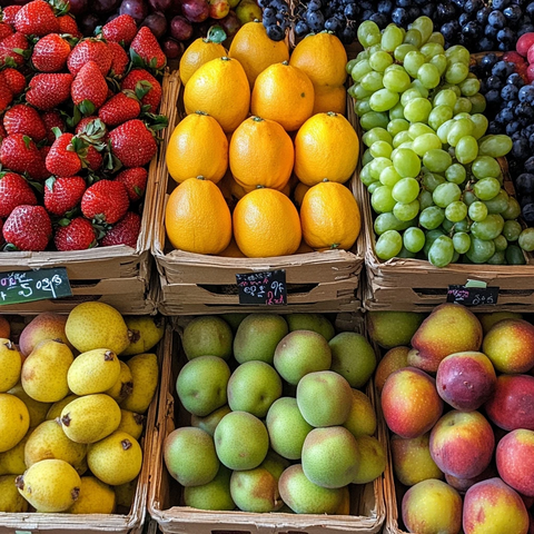 水果摊位新鲜水果展示