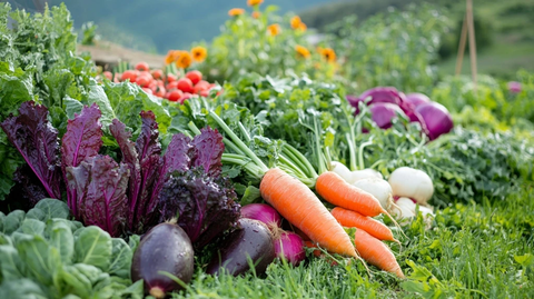 日落时分的蔬菜田野