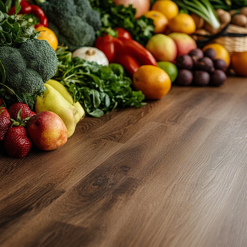 新鲜蔬果整齐摆放