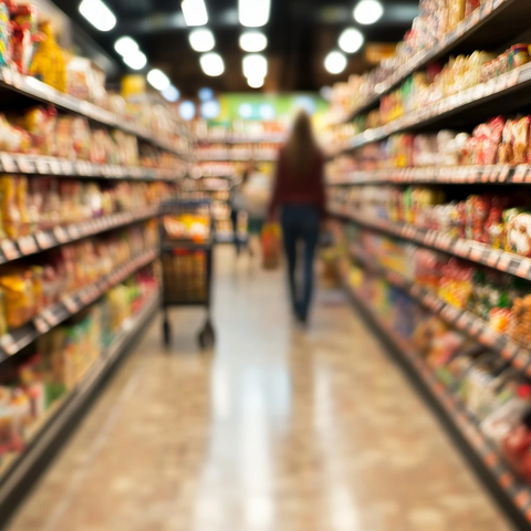 顾客选购宠物食品的场景